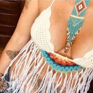 Crochet Rainbow Crop Top